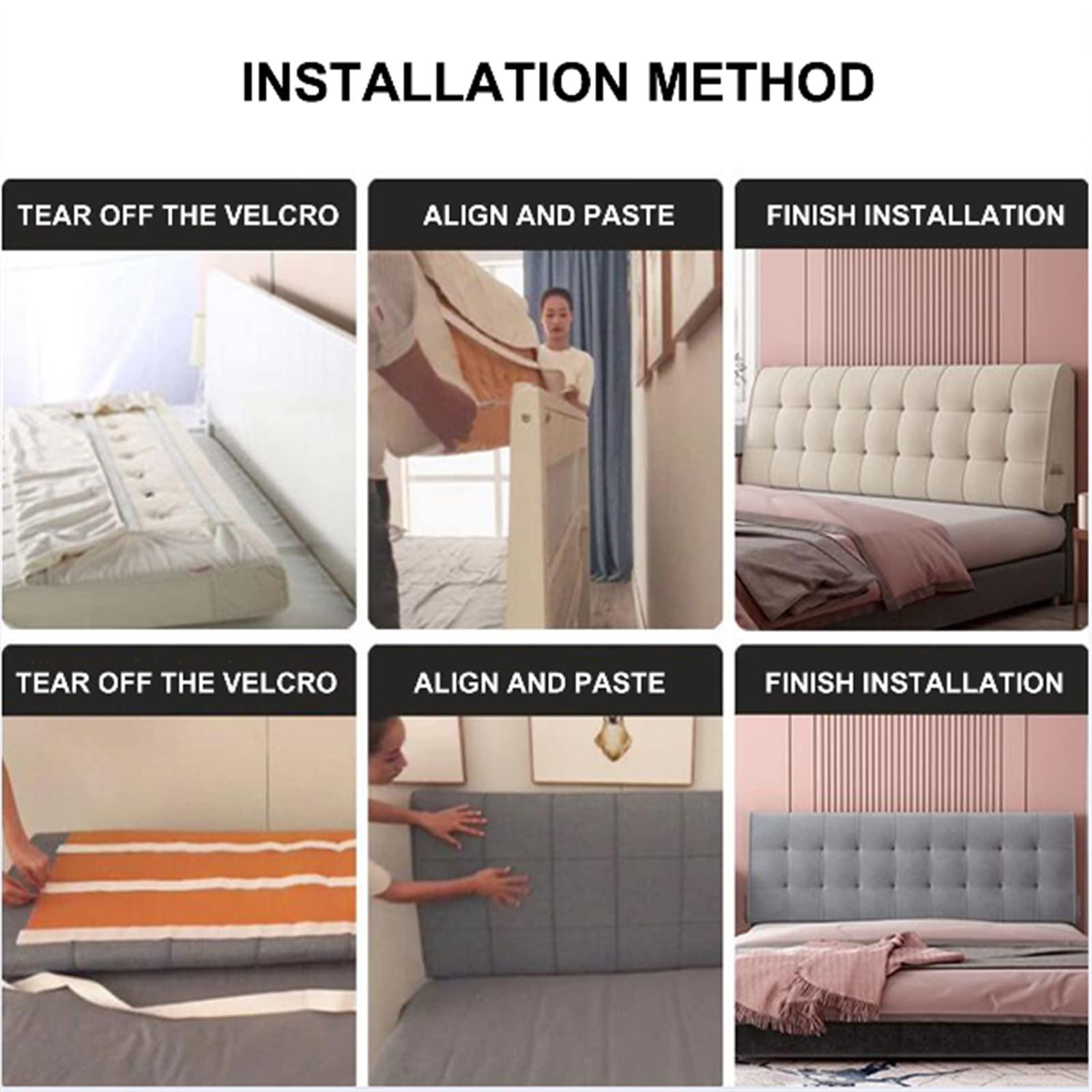 ZZYK ZZYK Modern Upholstered Bed Backboard Headboard Linen Backrest Pillow Bed Full Size for Bedroom Headboard Cushion Anti-Collision Bed Backboard,C,No headboard 78.7\"/200cm