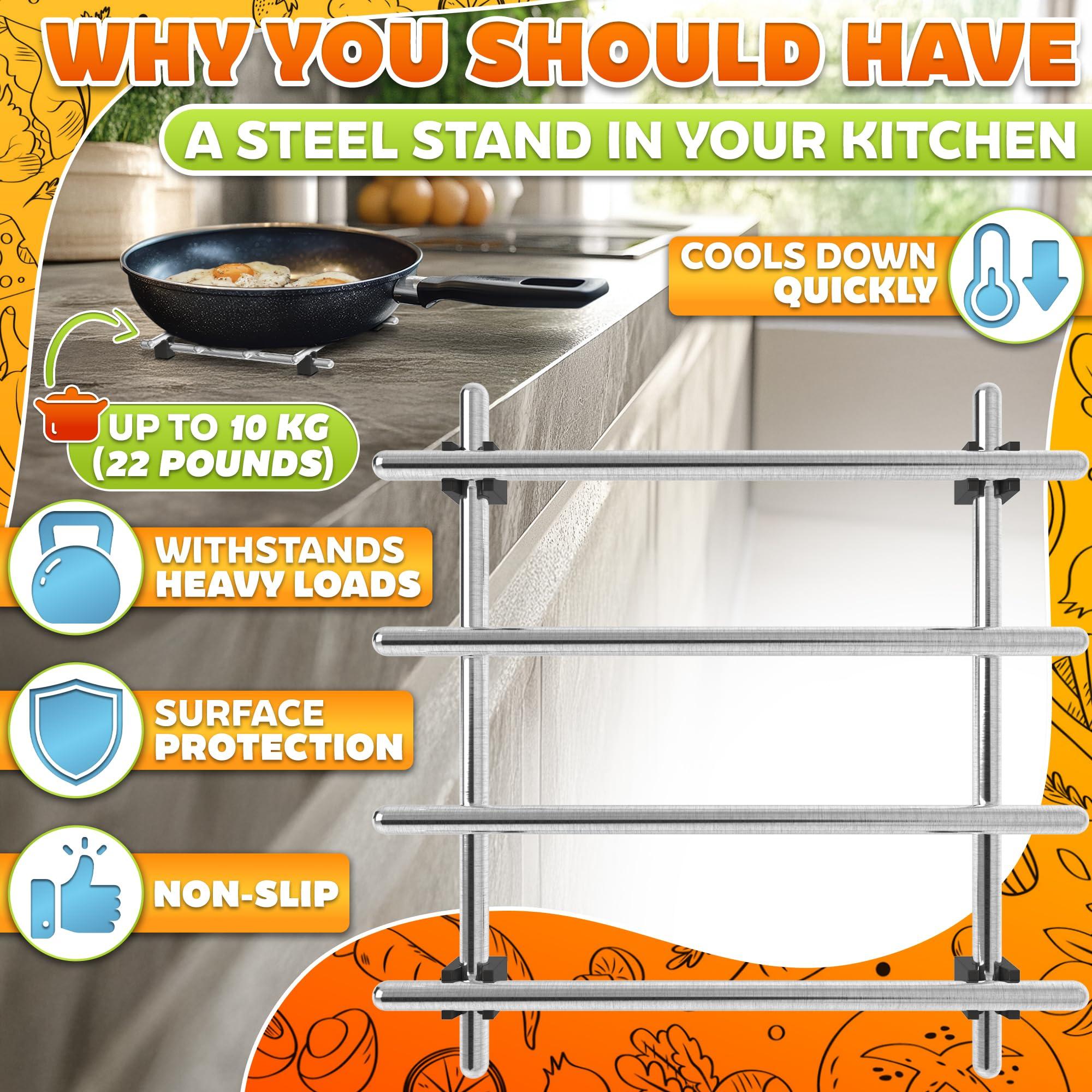 LEGLO Stainless Steel Trivet for Instant Pot - 2Pcs Stainless Steel Pot Trivets for Table Hot Pads for Kitchen Trivets for Hot Dishes - 7\" by 7\" Metal Cooling Racks Pans Set Pot and Pan Holder