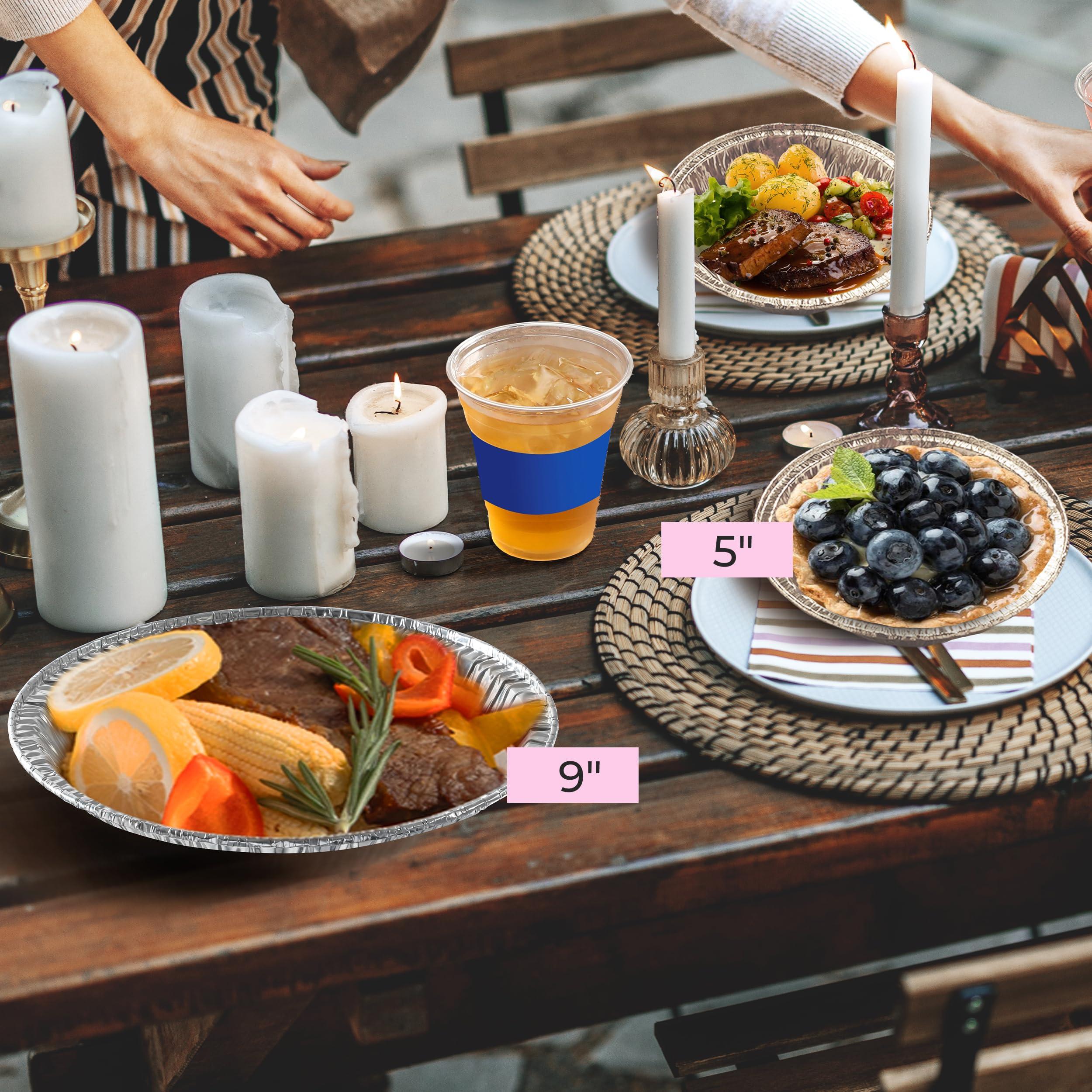 Fit Meal Prep Fit Meal Prep 100 Pack 5 Aluminum Foil Pie Pans, 5 inch Disposable Aluminum Baking Pie Pan, Deep Foil To Go Food Storage Containers Freezer Safe for Catering, Packaging