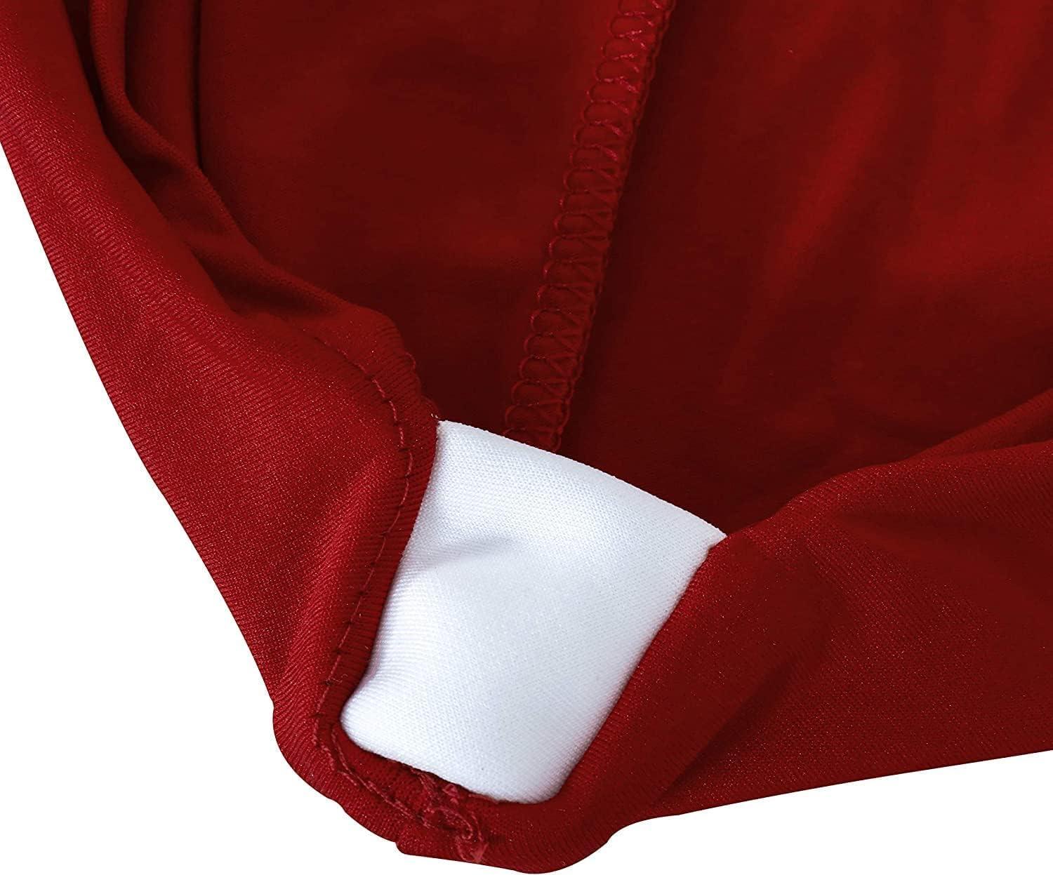 Obstal Obstal 6 Pack Stretch Spandex Red Table Covers for 8 Foot Tables - 8 FT Universal Rectangular Fitted Tablecloth Protector for Wedding, Banquet, Party, 96 Length x 30 Width x 30 Height Inches