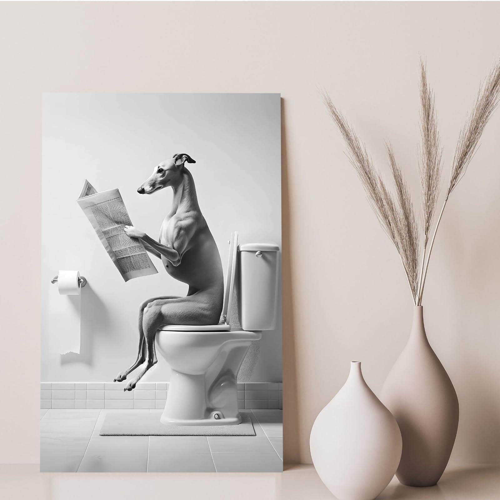XWNLTEPK XWNLTEPK Greyhound Wall Art Fun Bathroom Decor Greyhound Pet Shop Art Wall Dog Picture Modern Home Decor Canvas Wall Art Poster