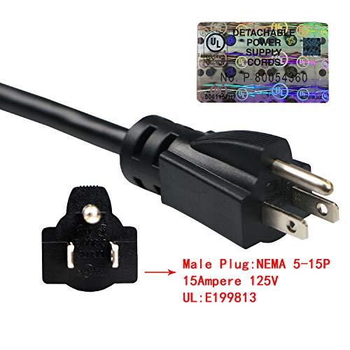 Retafe 10Feet Outdoor Extension Cord,105 Temperature Resistant 15Amp Big Plug Anti-Load 14AWG 3 Prong Heavy Duty Tools Equipment Power Extension Cord (3.1Meters,Black)