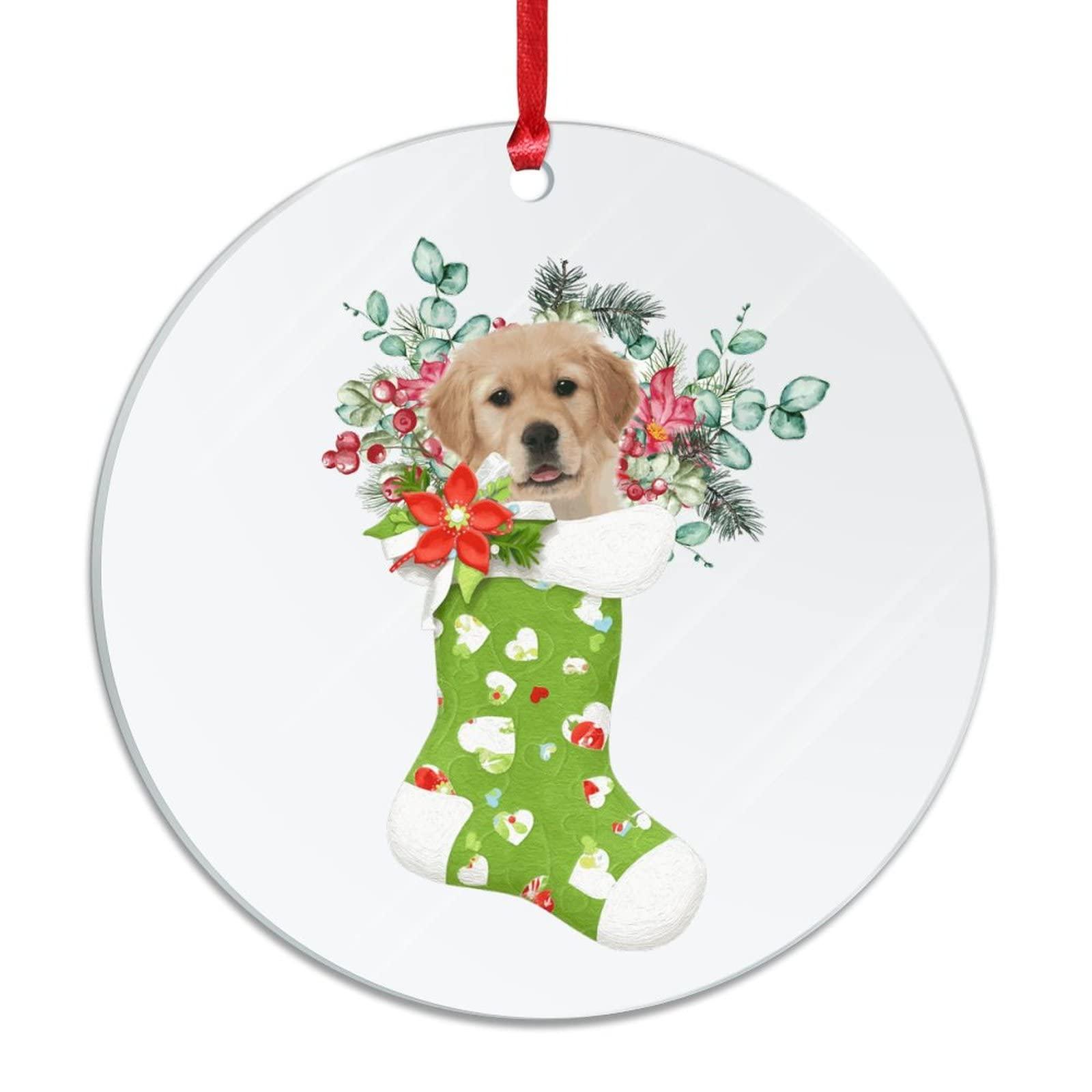 JOYYUEJIIN Merry Christmas Corgi Christmas Ornaments Animal Christmas Stocking Flower Christmas Decorations for Tree Merry Christmas Personalized Christmas Ornaments 2022 Hanging Ornaments New Year Gifts