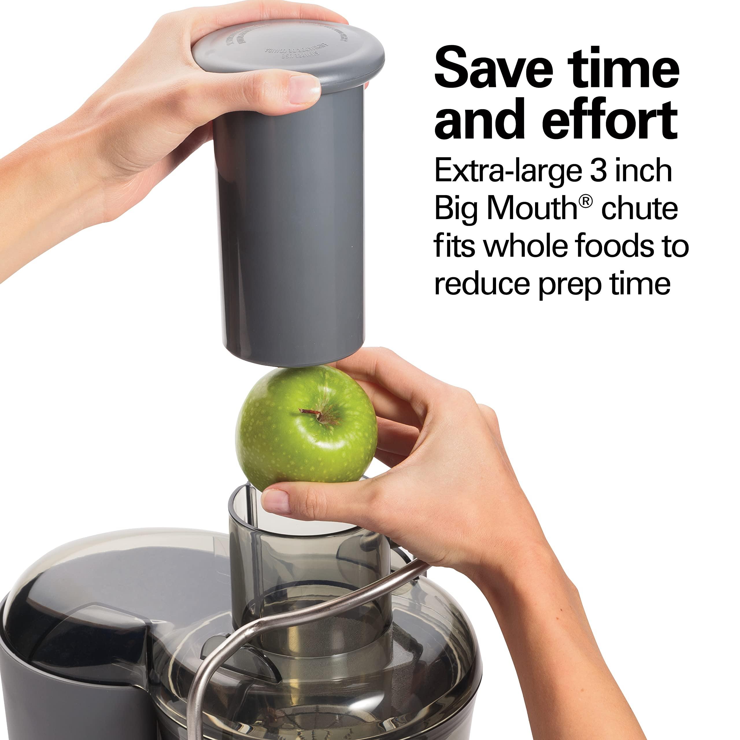 Hamilton Beach Hamilton Beach Juicer Machine, Centrifugal Extractor, Big Mouth 3\" Feed Chute, Easy Clean, 2-Speeds, 40 oz. BPA Free Pitcher, 850 Watt Motor, Silver