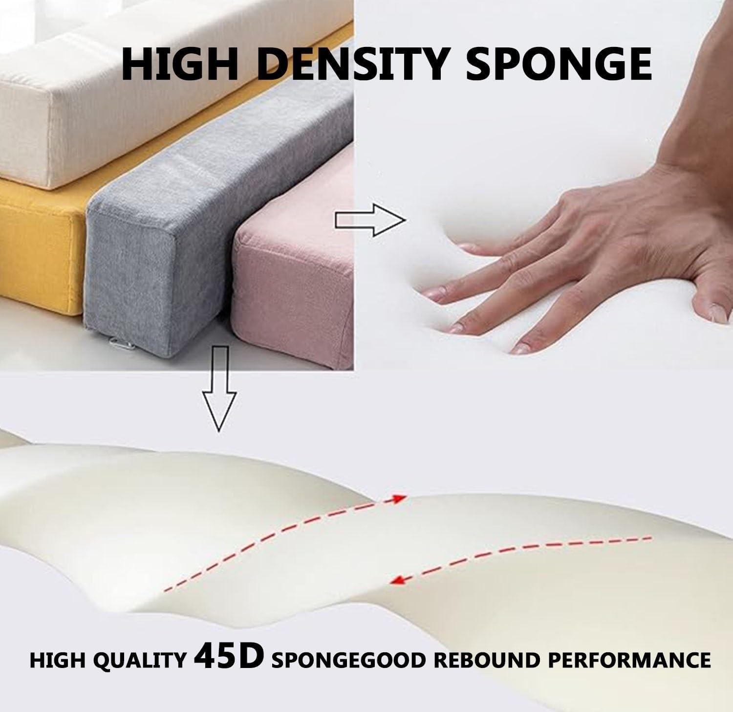 ZEaink ZEaink Bed Gap Filler, Mattress Extender for Full/Twin/Queen/Cal King/King Size Bed, Headboard Pillow Between Headboard and Mattress or Wall, High-Density Sponge with Removable Cover(#4,48x6x6in)