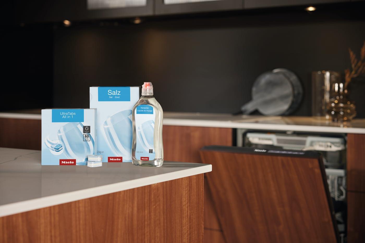 Miele Miele 99997795 UltraTabs All in 1 Dishwasher Set, 60 x UltraTabs Detergent Tablets, 1.5 Kg Salt and 500 ml Rinse Aid for Optimum Wash and Dry