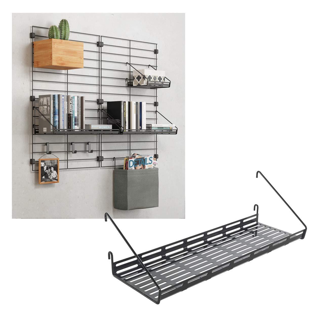 Metaltex USA Metaltex Shelf for Wall Grille, Black, 45x15x12 cm