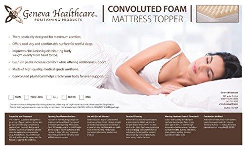 Geneva Healthcare Geneva Healthcare Egg Crate Convoluted Foam Mattress Pad 3" Standard Twin Long Size Topper - 3" x 39" x 80"