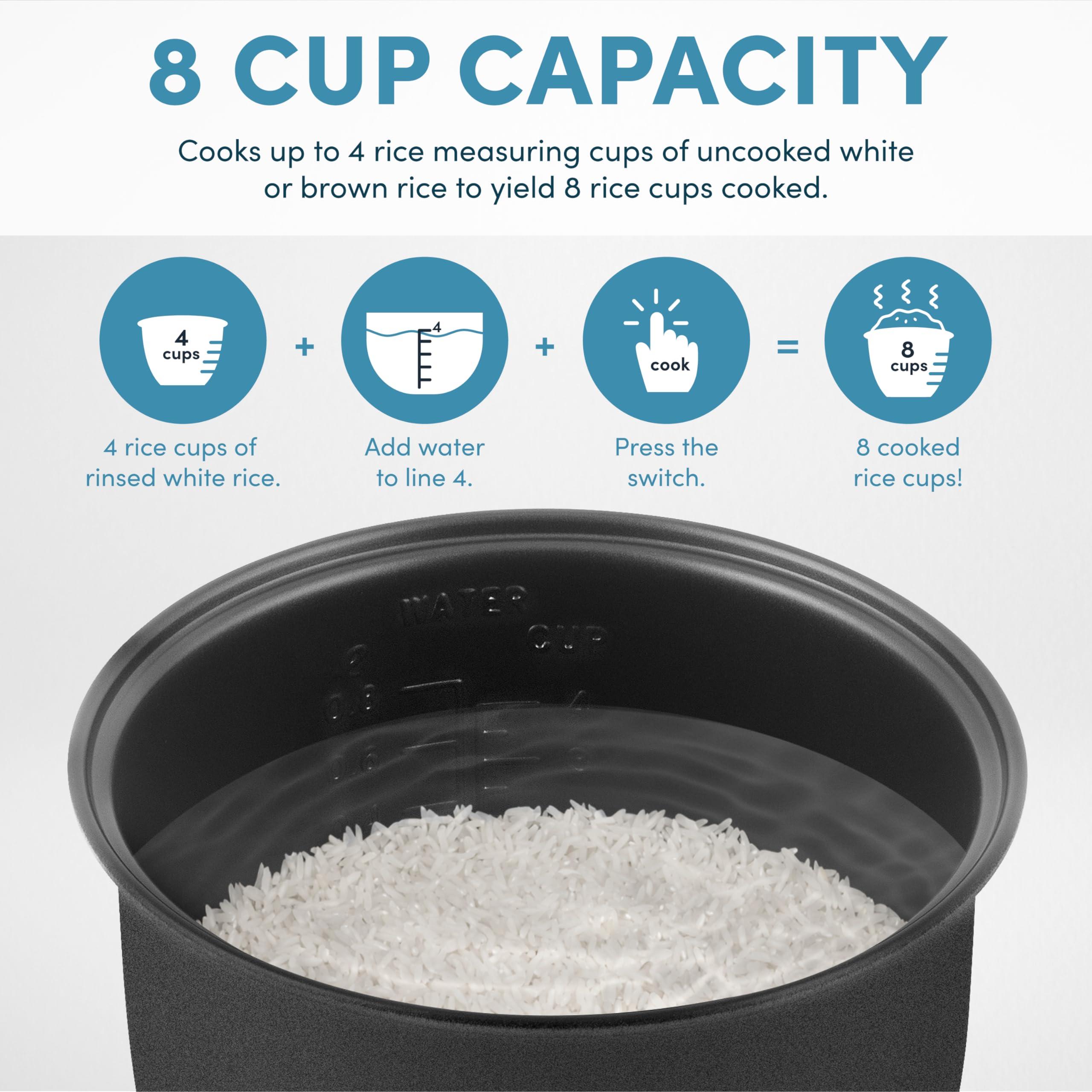 AROMA AROMA Digital Rice Cooker, 4-Cup (Uncooked) / 8-Cup (Cooked), Steamer, Grain Cooker, Multicooker, 2 Qt, Stainless Steel Exterior, ARC-914SBD