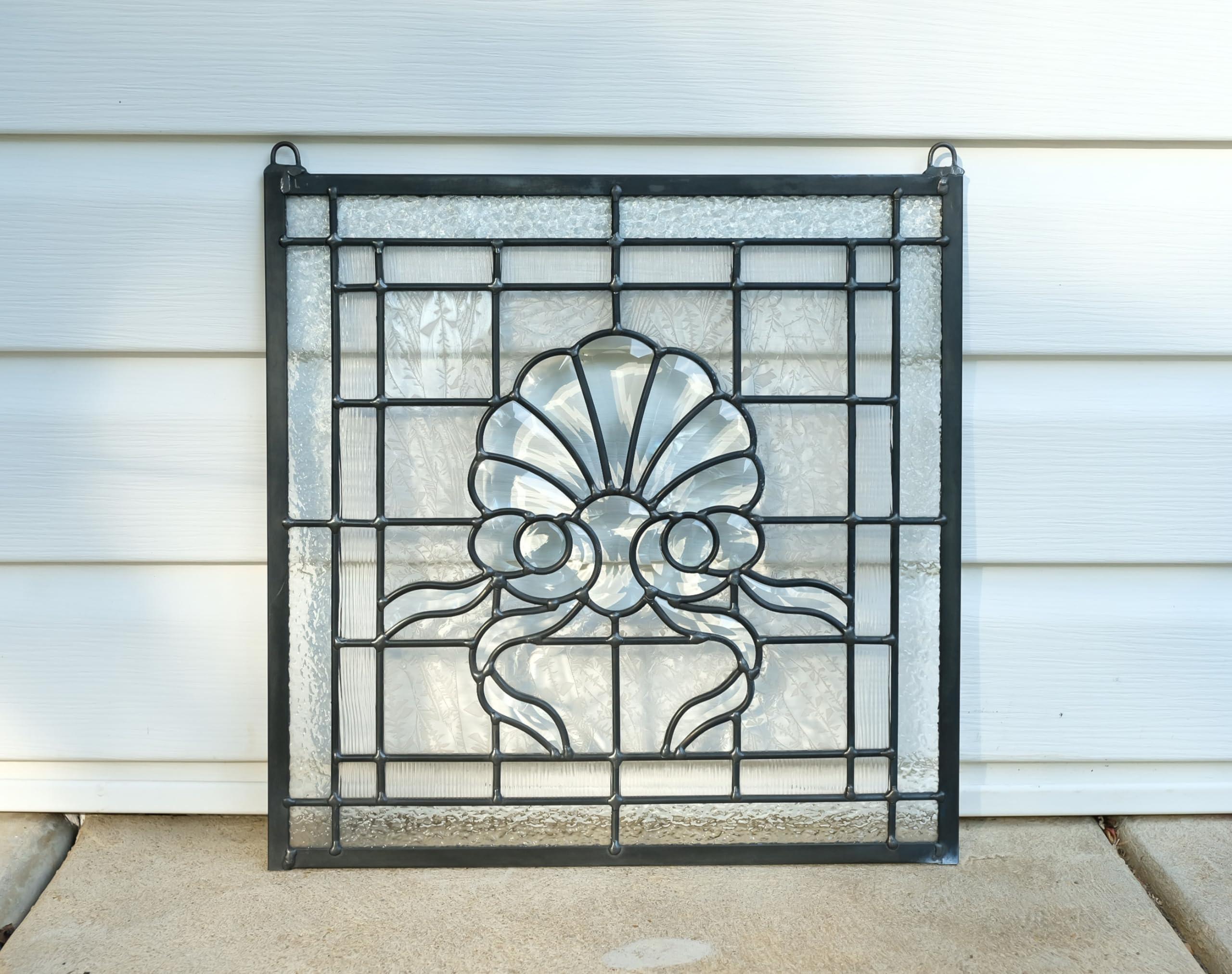 TMI ART PANEL 16\" x 16\" All Clear Hanging Stained Glass Beveled Window Panel