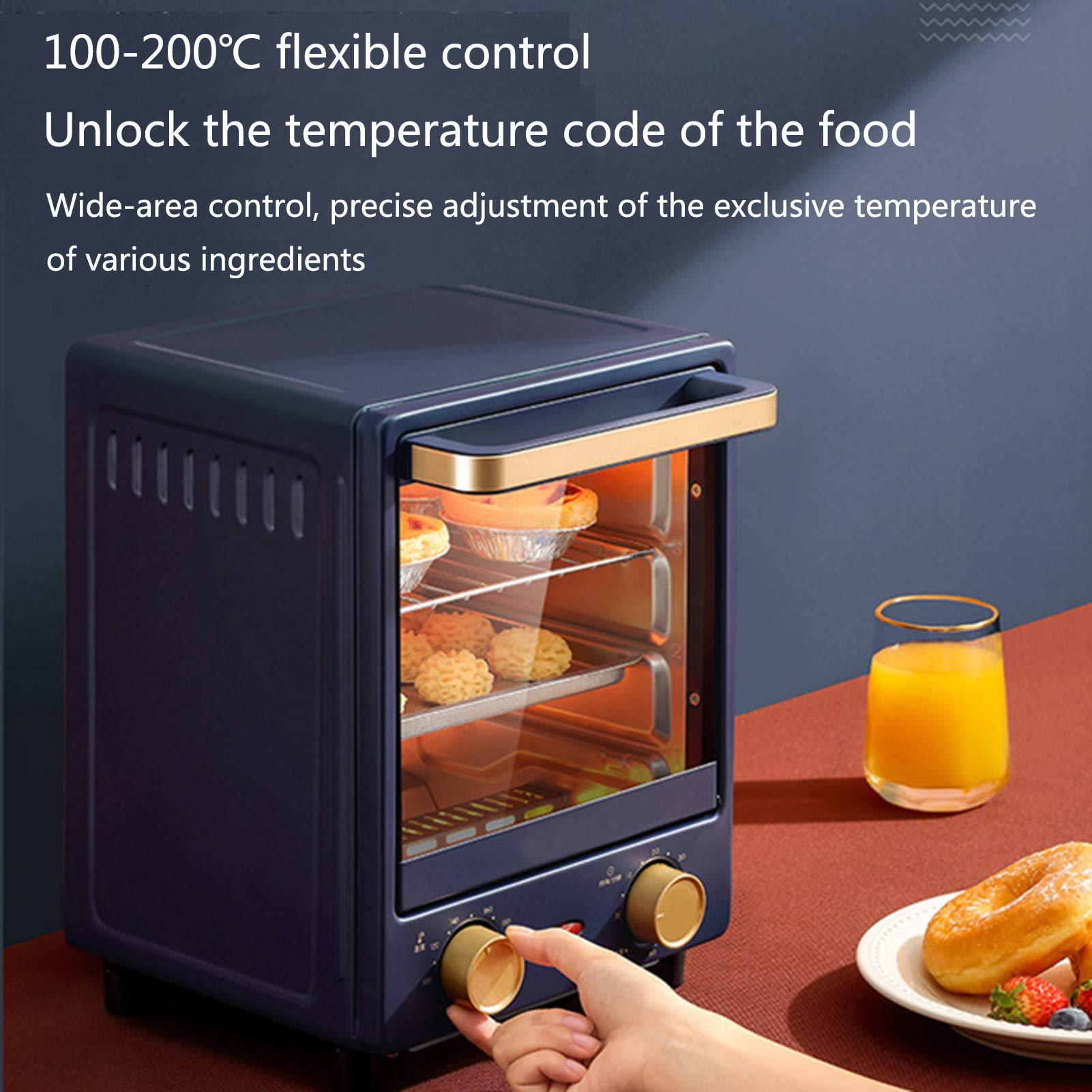 NEWCES Electric Oven 12L Vertical Multi-Function Household Mini Oven Toaster Mirror Glass Insulation Explosion-Proof for Baking Cake Pizza