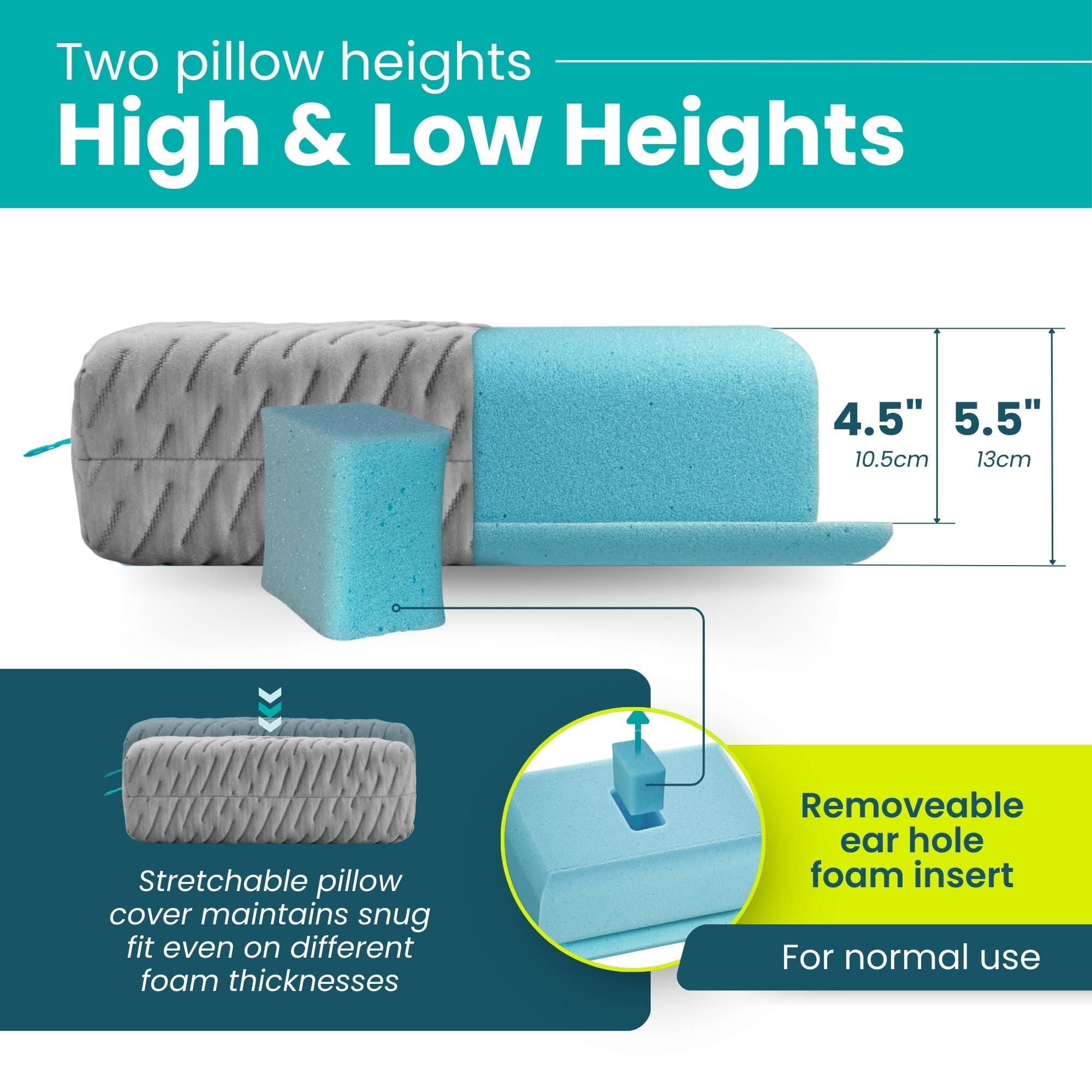 BLISSBURY BLISSBURY Mini Ear Pillow | Ear Piercing Pillow for Side Sleeping | Travel Friendly CNH Pillow with Ear Hole | Soothing Hole for Ear Pain | Piercing Health & Ear Recovery for Side Sleepers | Donut Ear