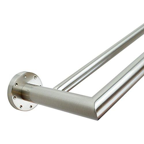 Ginger Ginger Kubic 24" Double Towel Bar, Satin Nickel