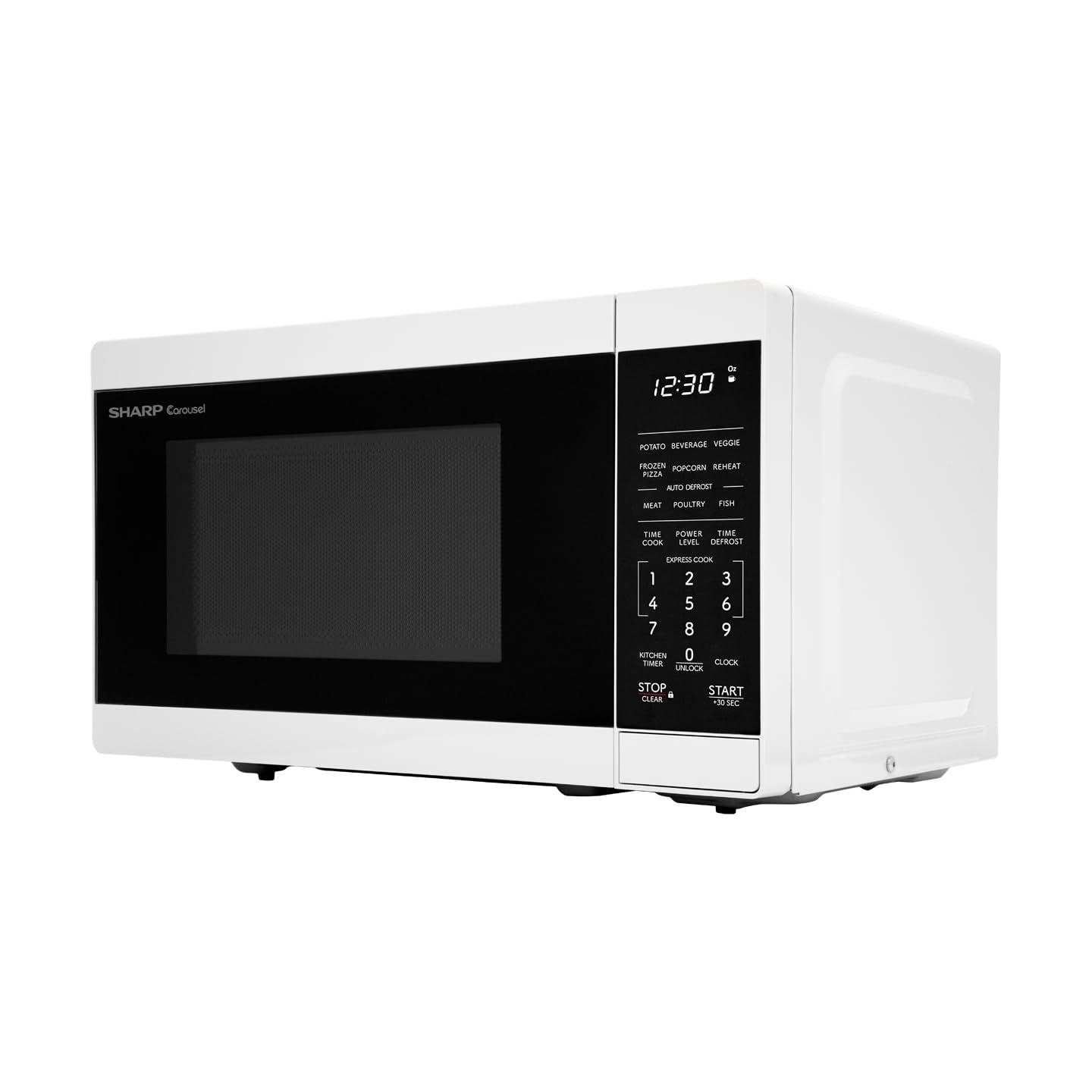 SHARP SHARP ZSMC0760KW Compact Oven with Removable 10\" Carousel Turntable, Cubic Feet, 700 Watt Countertop Microwave, 0.7 CuFt, White