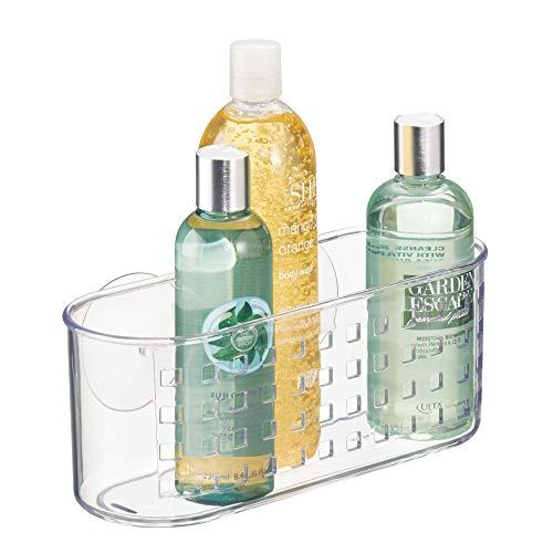 iDesign iDesign Plastic Shower Caddy and Bathroom Organizer Basket with Suction Cups 10.2x4.8x4.35, Clear