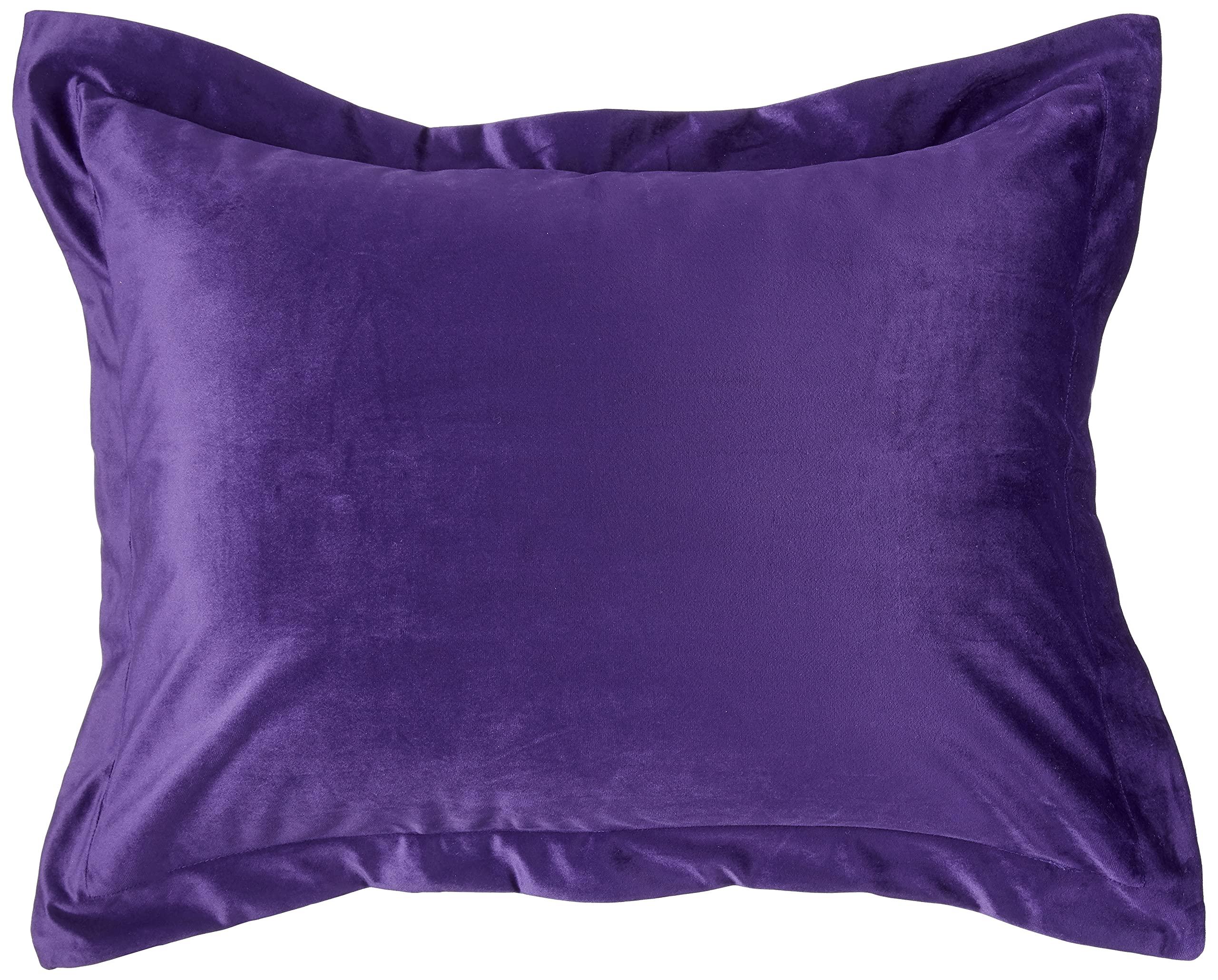 Tribeca Living Tribeca Living Venice Velvet Oversized Duvet Set, Luxurious 2-Piece Twin Bedding, Super Soft Velvet with Hidden Button Closure, Purple