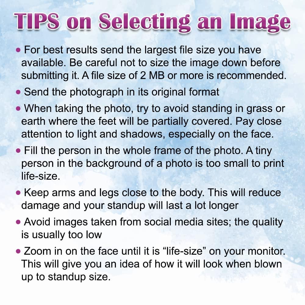 All Personalization All Personalization Custom Life Size Coroplast Cutout - Personalized High Resolution Stand Up Custom Cutout Upload Your Own Photo - Perfect for Wedding and Birthday (Coroplast, 49-Inch to 72-Inch)