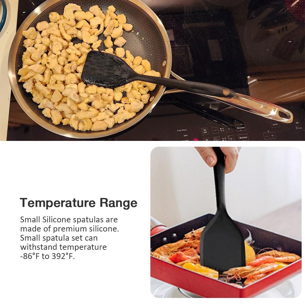 Pharamat Pharamat Small Silicone Serving Spatula Set of 4, Mini Silicone Spatula Turner for Kitchen Use, Small Silicone Spatulas for Egg, Steak, Pancake