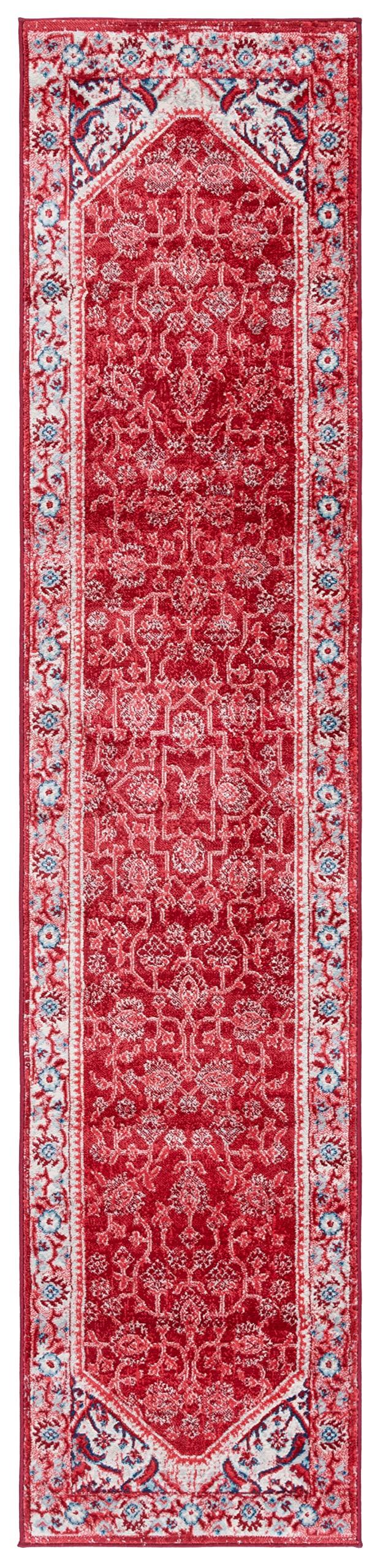 Safavieh Safavieh Brentwood Collection Runner Rug - 2' x 9', Blue & Red, Oriental Design, Non-Shedding & Easy Care, Ideal for High Traffic Areas in Living Room, Bedroom (BNT853N)