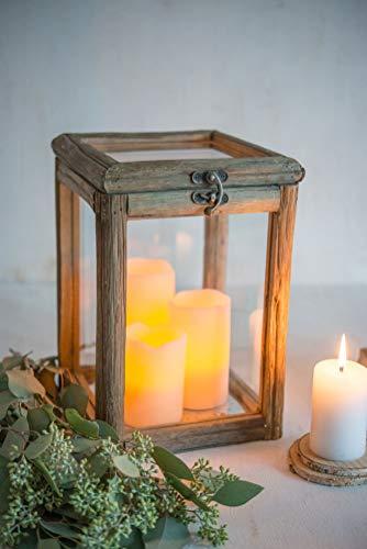 WEDDINGSTAR Rustic Wood and Glass Box with Hinged Lid Style 9554