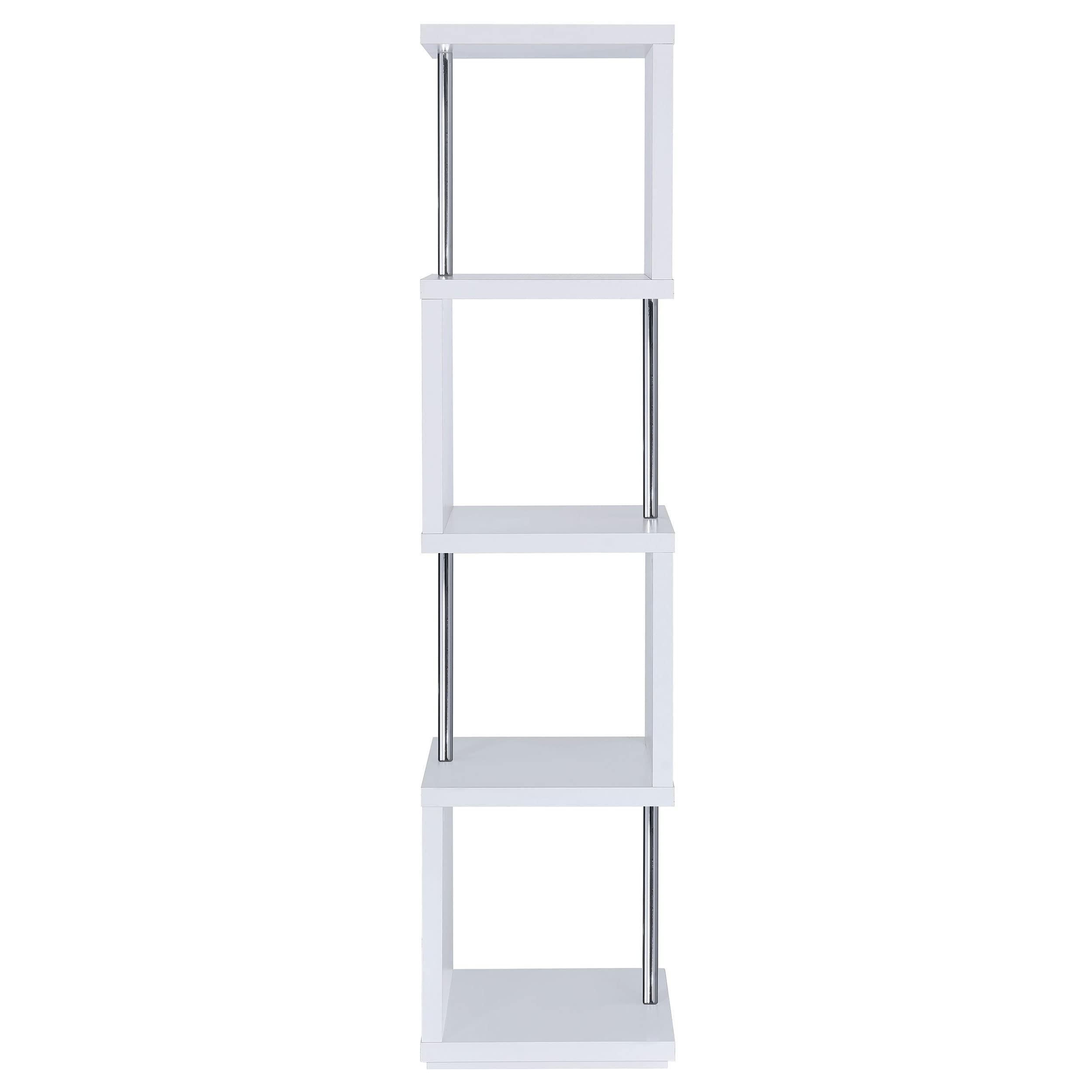 Coaster Home Furnishings Coaster Home Furnishings Baxter 67-inch 4-Shelf Bookshelf White and Chrome