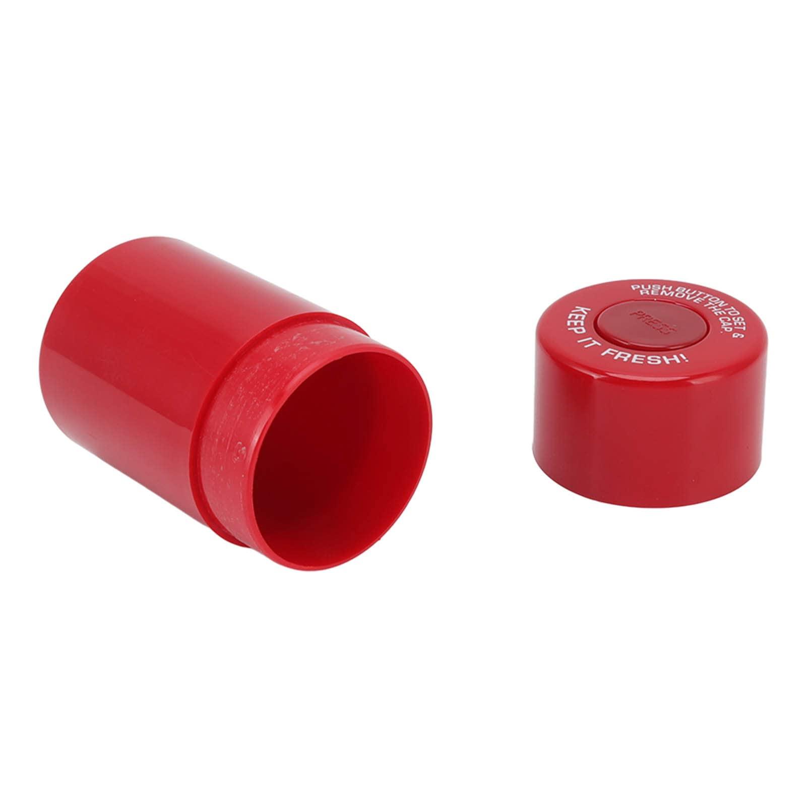 Pssopp Stash Jar,Moistureresistant Smell Proof Container Small Round Plastic Container for Travel (Red)