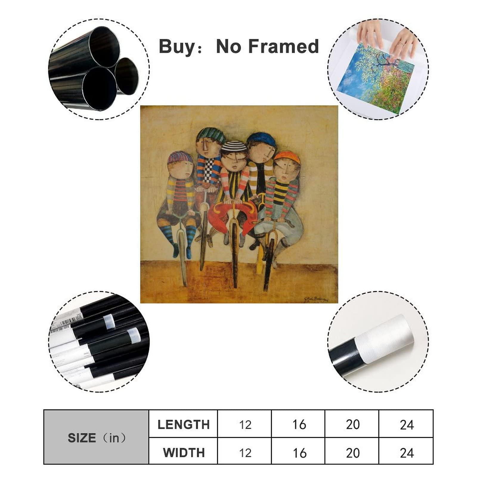 QINGYUAN Graciela Rodo Boulanger Tour De France Bakery Children\'s Paintings Poster for Kids Decorative Canvas Wall Art Living Room Bedroom Painting 28x28inch(70x70cm)