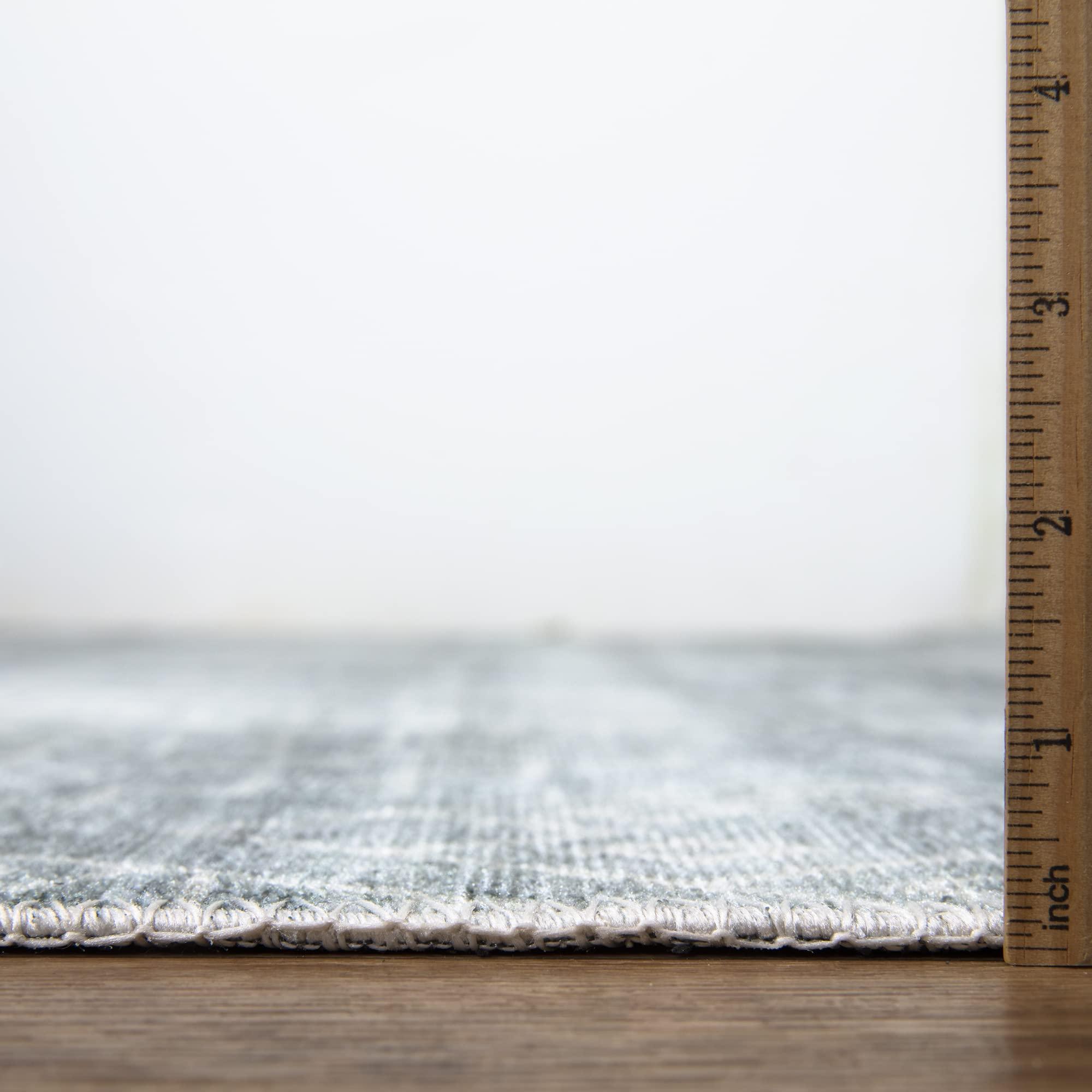 Bloom Rugs Bloom Rugs Caria Washable Non-Slip 4x6 Rug - Teal/Ivory Geometric Area Rug for Living Room, Bedroom, Dining Room, and Kitchen - Exact Size: 4' x 6'