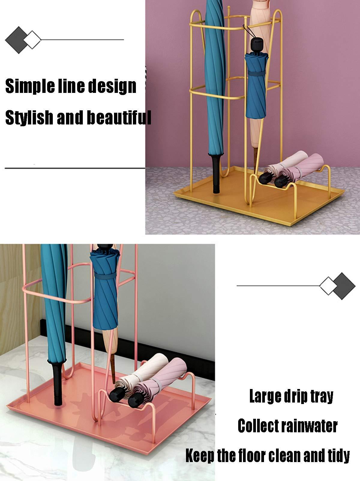 Umbrella Racks Umbrella Racks Metal Umbrella Stand Holder, Indoor Umbrella Stand Holder with Drip Tray, Entryway Organizer That Can Place Umbrellas Freely (Color : White)