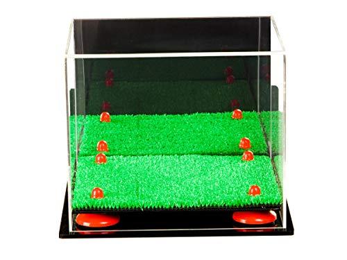 Better Display Cases Better Display Cases Versatile Acrylic Display Case - Small Rectangle Box with Mirror, Wall Mount, Orange Risers and Turf Base 8.75\" x 7.75\" x 7\" (A006-OR)