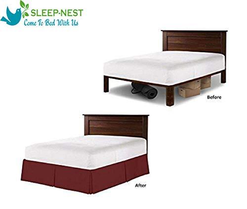 Sleep-Nest Sleep-Nest Hotel Quality 600 TC Natural Cotton Emperor Size 1-Pcs Split Corner Bed Skirt 18 Inch Drop Length Easy Fit, Wrinkle & Fade Resistant, Ivory Solid