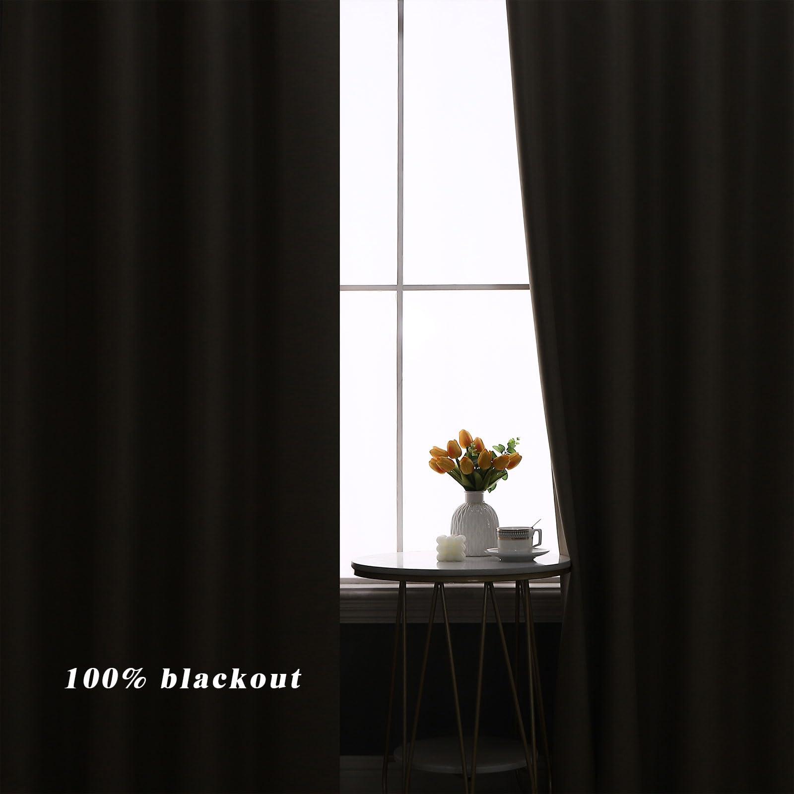 ABBRIGE ABBRIGE Extra Long Blackout Curtains - 72 to 240 Inch Long Total Blackout Tall Curtains - 2 Story Extra Long Window Floor to High Ceiling Drapes for Living Room Bedroom(1 Panel,Beige,52"x72")