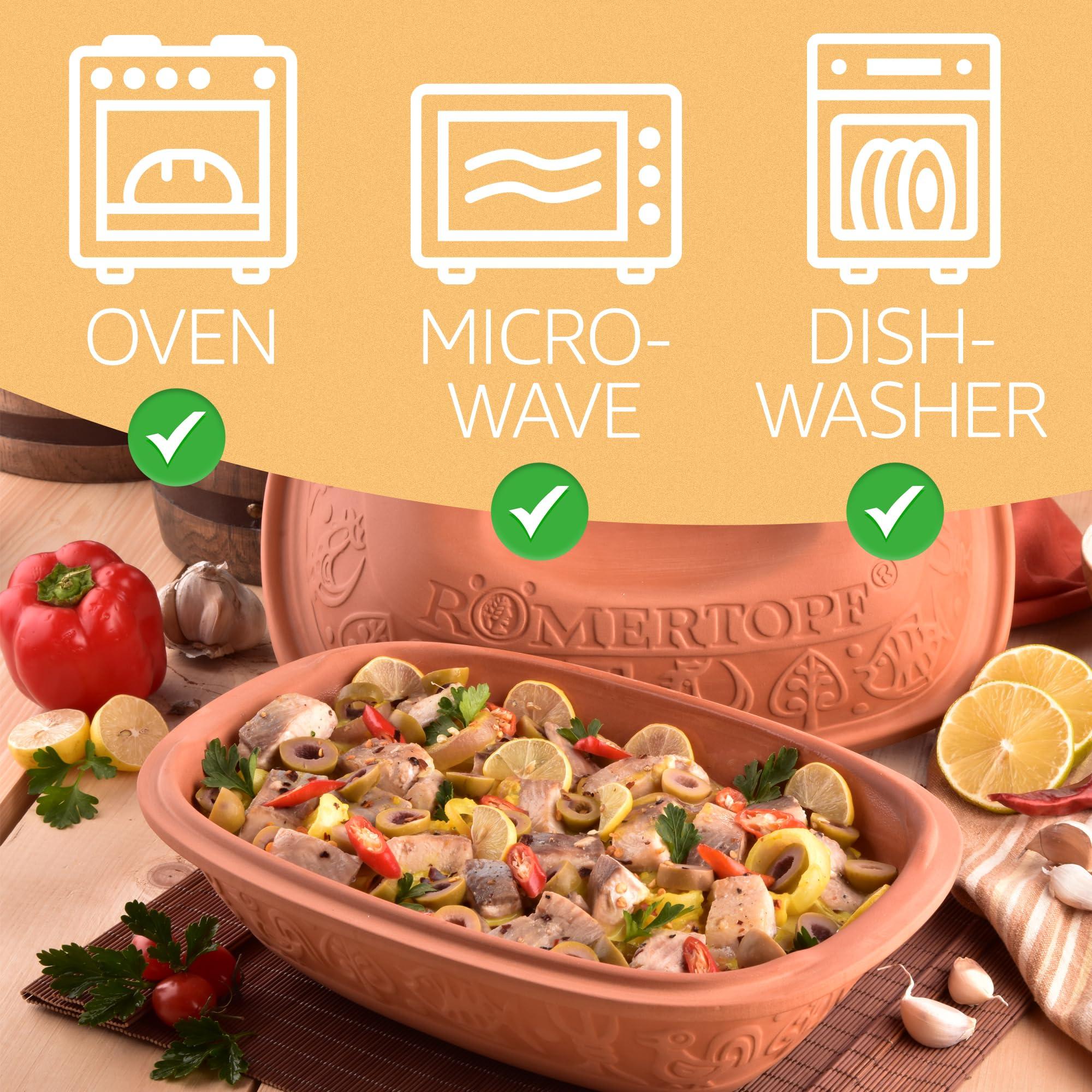 Römertopf Rmertopf 11105 Clay Roaster | Non-Stick Dutch Oven | Healthy Clay Pot Cooking | Clay Baker | Versatile Cooking Vessel - 3.2 Quarts (3 Liters) for up to 4 people