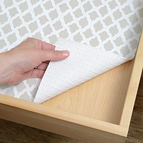 Con-Tact Brand Con-Tact Brand Grip Prints Shelf Liner, Durable and Non-Adhesive Liners, Non-Slip Drawer and Cabinet Liner, 18\" x 4\', Talisman Pale Gray, Pack of 1 Roll