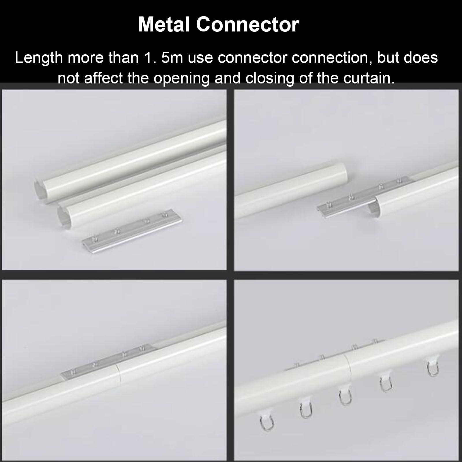 WDJBPSH 5ft 6ft 7ft 8ft 9ft 10ft 11ft 12ft Long Straight Rail Curtain Rod for Room Divider, White Champagne Grey Sliding Curtain Track for Patio/Bay Window/Camper/Bedroom/Gazebo/Office, Wall Mount (Color