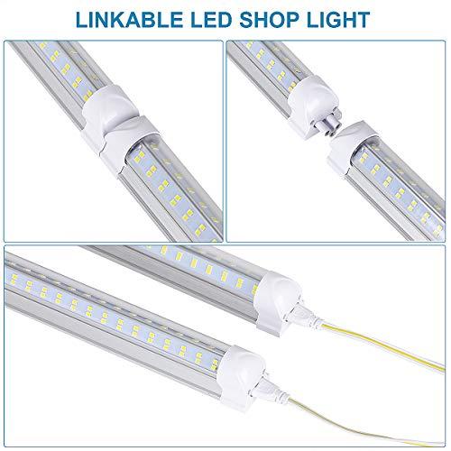 BSK.BESTKA BSK.BESTKA 20 Pack-8ft LED Shop Light Fixture, 8 Foot Led Lights, 96\'\' T8 Integrated LED Tube, Linkable Led Bulbs for Garage, Warehouse, v Shape 120W 13500LM 6000K, Plug and Play, Clear Lens