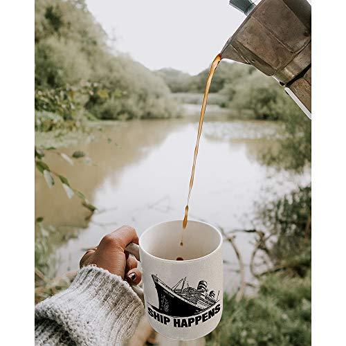 TWISTED ENVY TWISTED ENVY 11 Oz Ceramic Coffee Mugs - Titanic Ship Happens Printed White Tea Cup - Novelty, Funny Gifts for Home and Office, Friends, Men, Women
