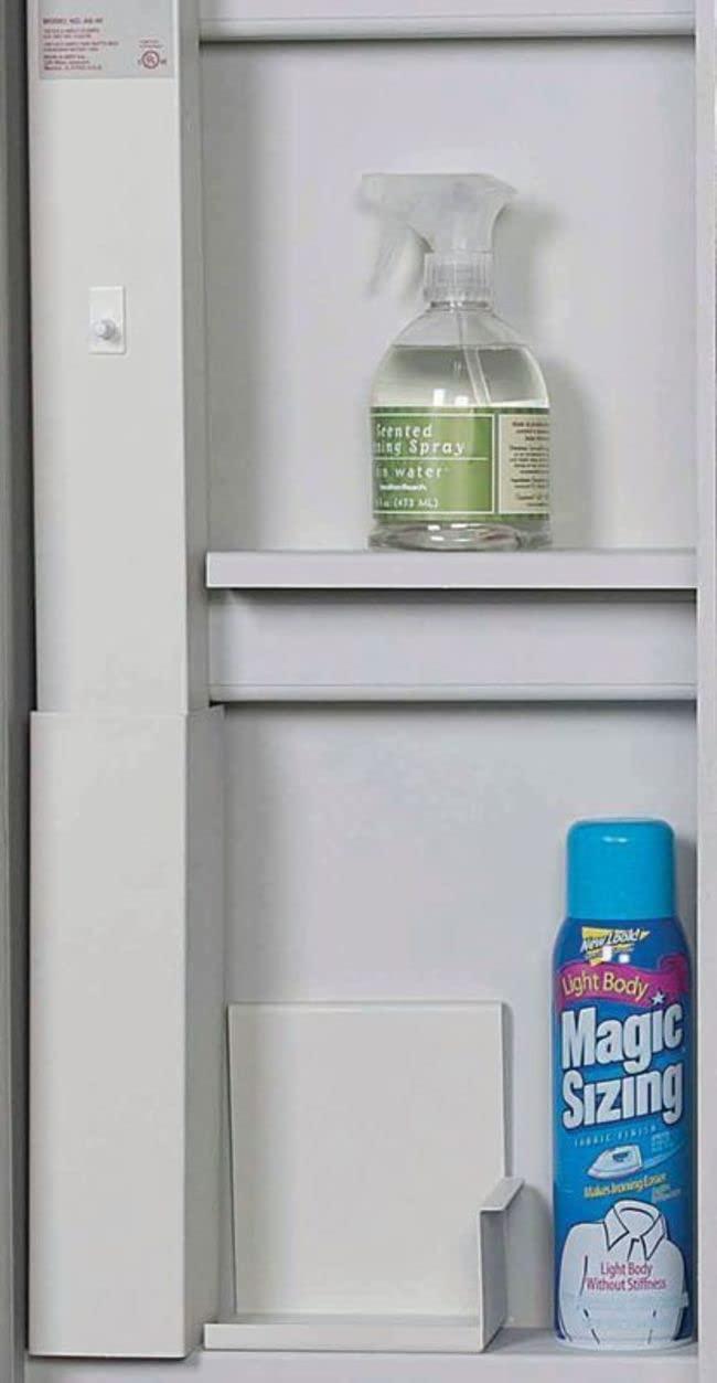 Iron-A-Way Iron-A-Way E-46-L Ironing Center - 46" Built-in Ironing Board with Electric System, Light, and Timer - Left Hinged Door - Flat White