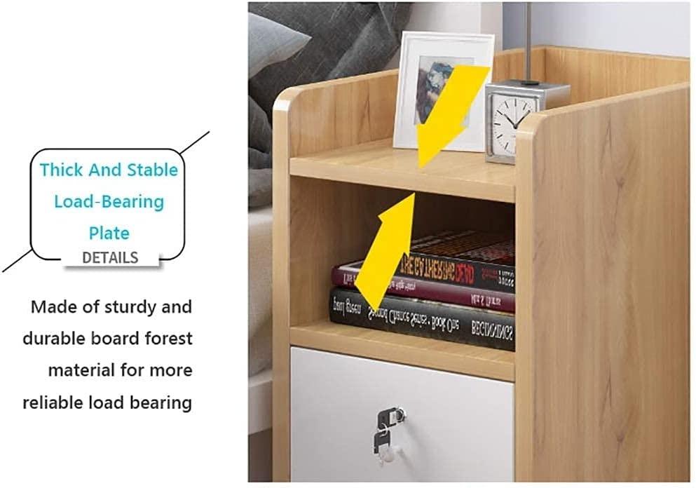 GRCQLWT GRCQLWT Bedside Table Bedside Table, Storage Box,1 Drawer Designs,More Storage Space,Easy to Install,Length 22.5cmWidth 32cmHeight 55cm