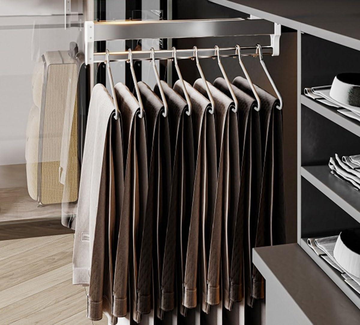 JEDAL JEDAL Closet Clothes Hanger Rail, Extendable Pants Rack Pull-Out Closet Rod 342mm 492mm 592mm Wardrobe Clothing Rail for Pants and Coat (Size : 292mm)