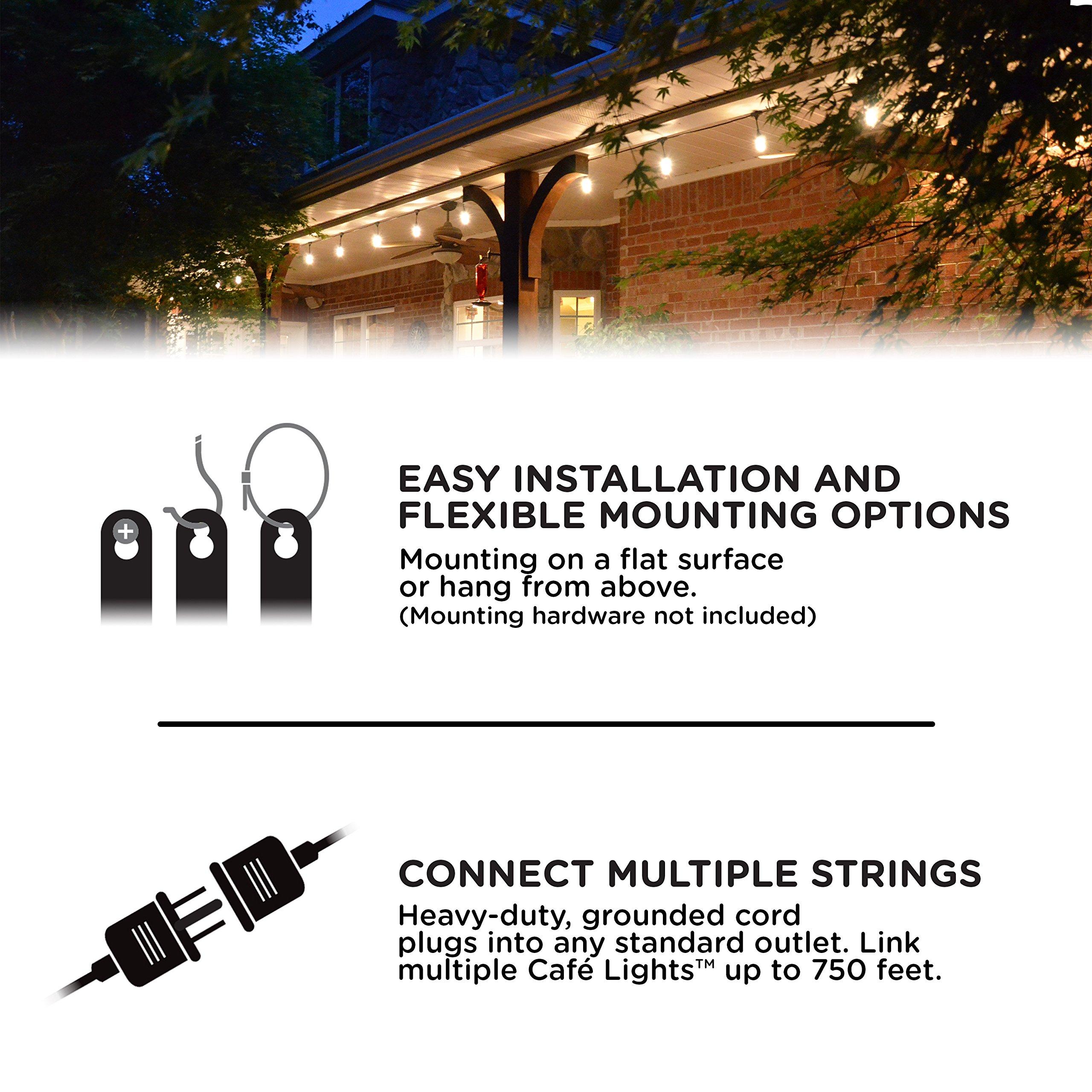 Enbrighten Enbrighten LED Outdoor String Lights 48ft Soft Warm White Patio Lights with Ultra-Durable Shatterproof and Waterproof Acrylic Bulbs for Balcony, Backyard, Porch, Gazebo, Deck, Party and Market, 35631