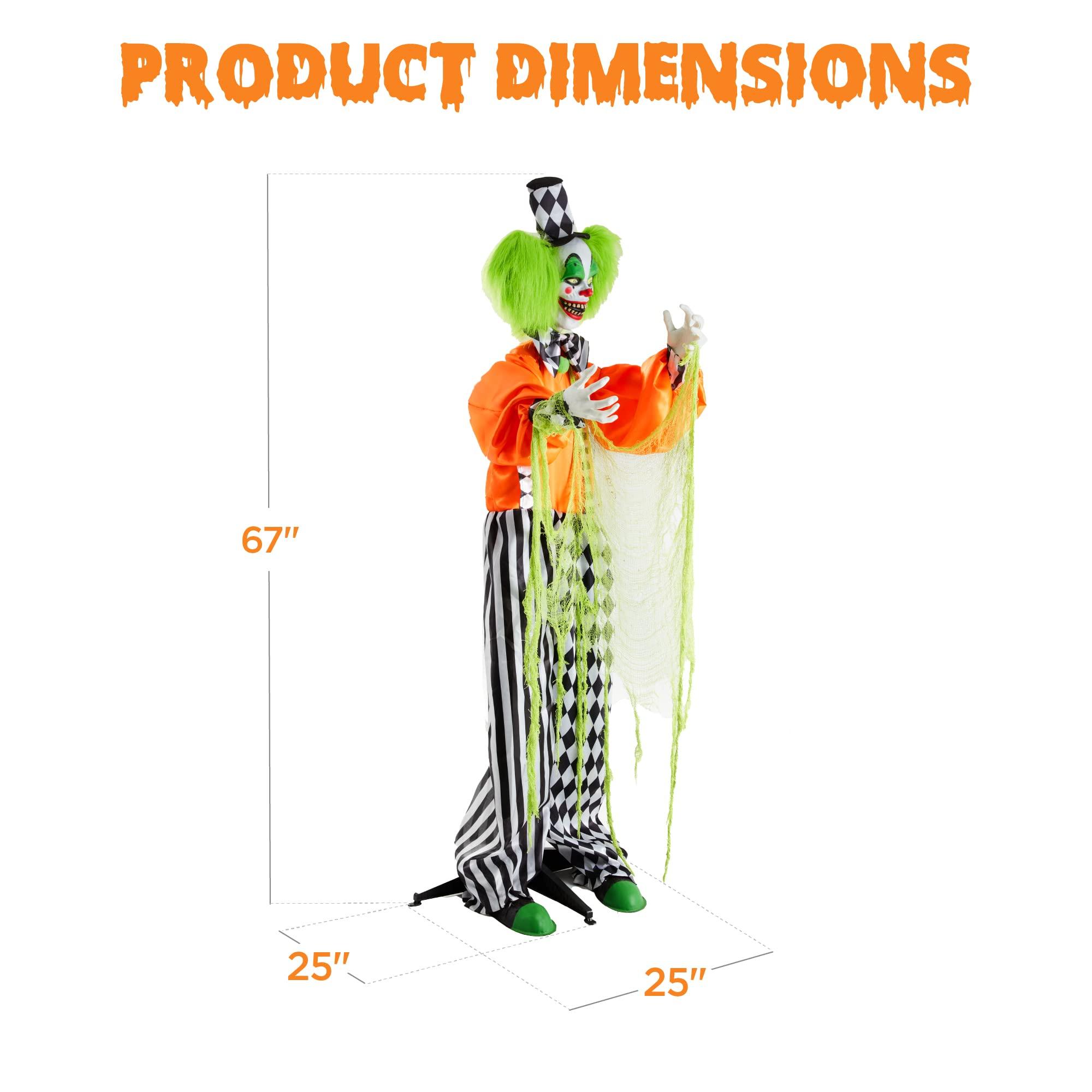 Best Choice Products Best Choice Products Funhouse Freddy The Motion Activated Animatronic Killer Clown Halloween Prop w/Pre-Recorded Lines, Light-Up Eyes, Moving Arms & Head