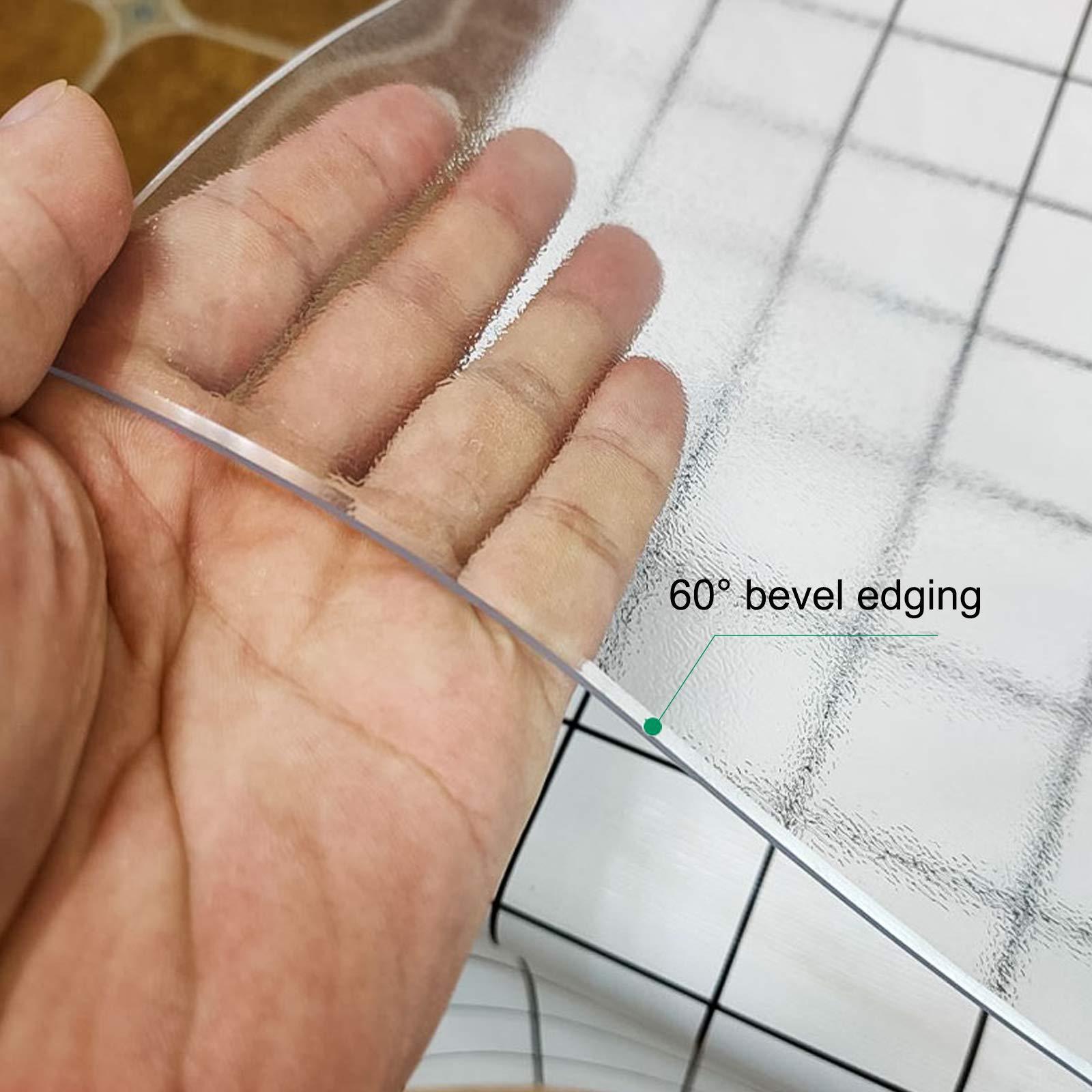 Geovne Geovne Frosted Clear Table Cover Protector,PVC Table Protector,2mm Thick Transparent Tablecloth,60 Bevel Edging Table Top Protector,for Writing Desk,Coffee Table,Countertop (90x180cm/35x71in)