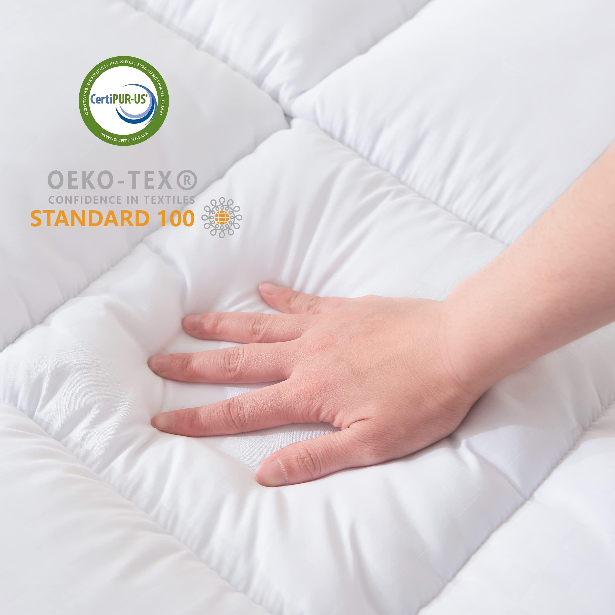 Hokway Hokway Twin XL Mattress Pad, Mattress Topper with 8-21\" Deep Pocket, 1000GSM Down Alternative Overfilled, Quilted Fitted Pillow Top Soft Cooling Mattress Protector