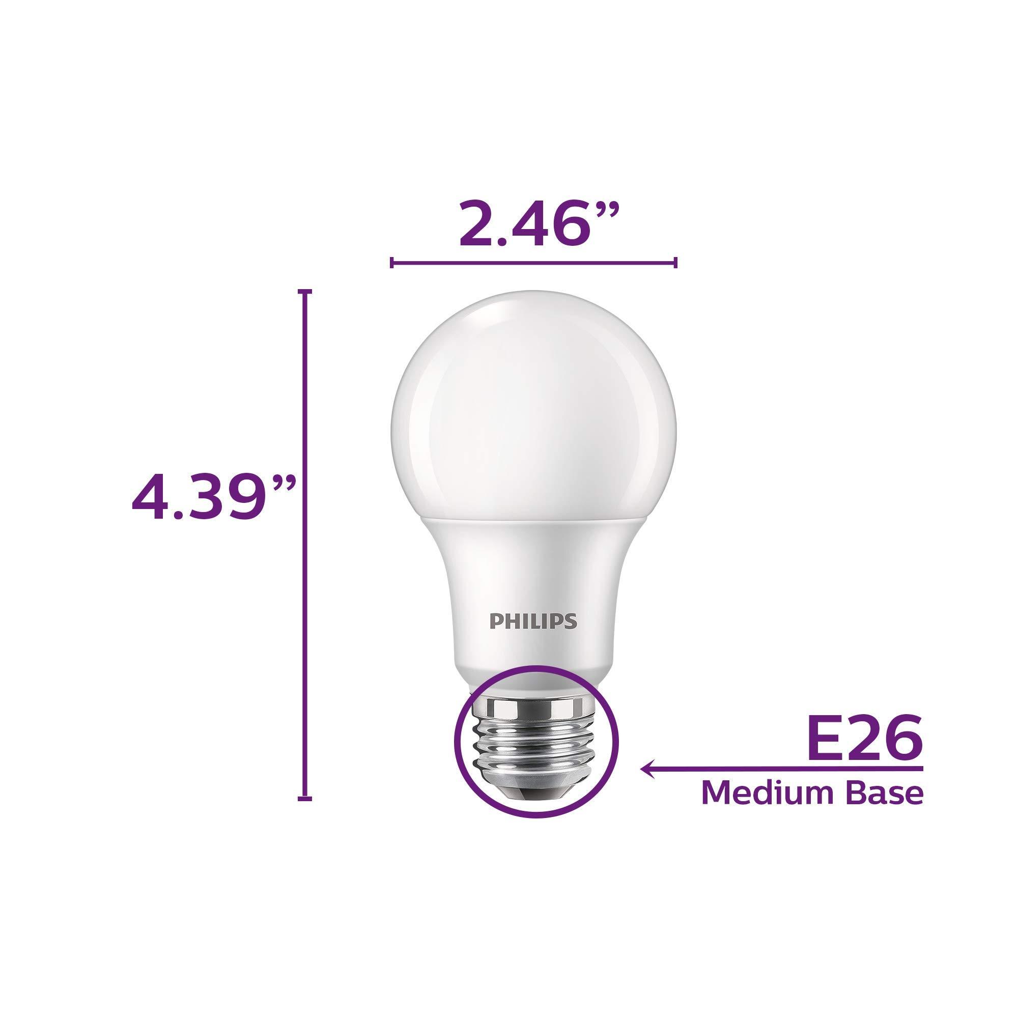 Philips LED Philips LED Flicker-Free Frosted Dimmable A19 Light Bulb - EyeComfort Technology - 800 Lumen - Daylight (5000K) - 8.8W=60W - E26 Base - Ultra Definition Old Version - Indoor - 16-Pack