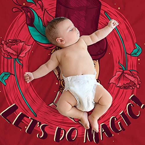 Mugod Mugod Let\'s Go Magic Throw Blanket Magician Perfomance in Gypsy Style Red Rose Hat Soft Cozy Fuzzy Warm Flannel Blankets Decorative for Baby Toddler Swaddle Dog Cat 30X40 Inch