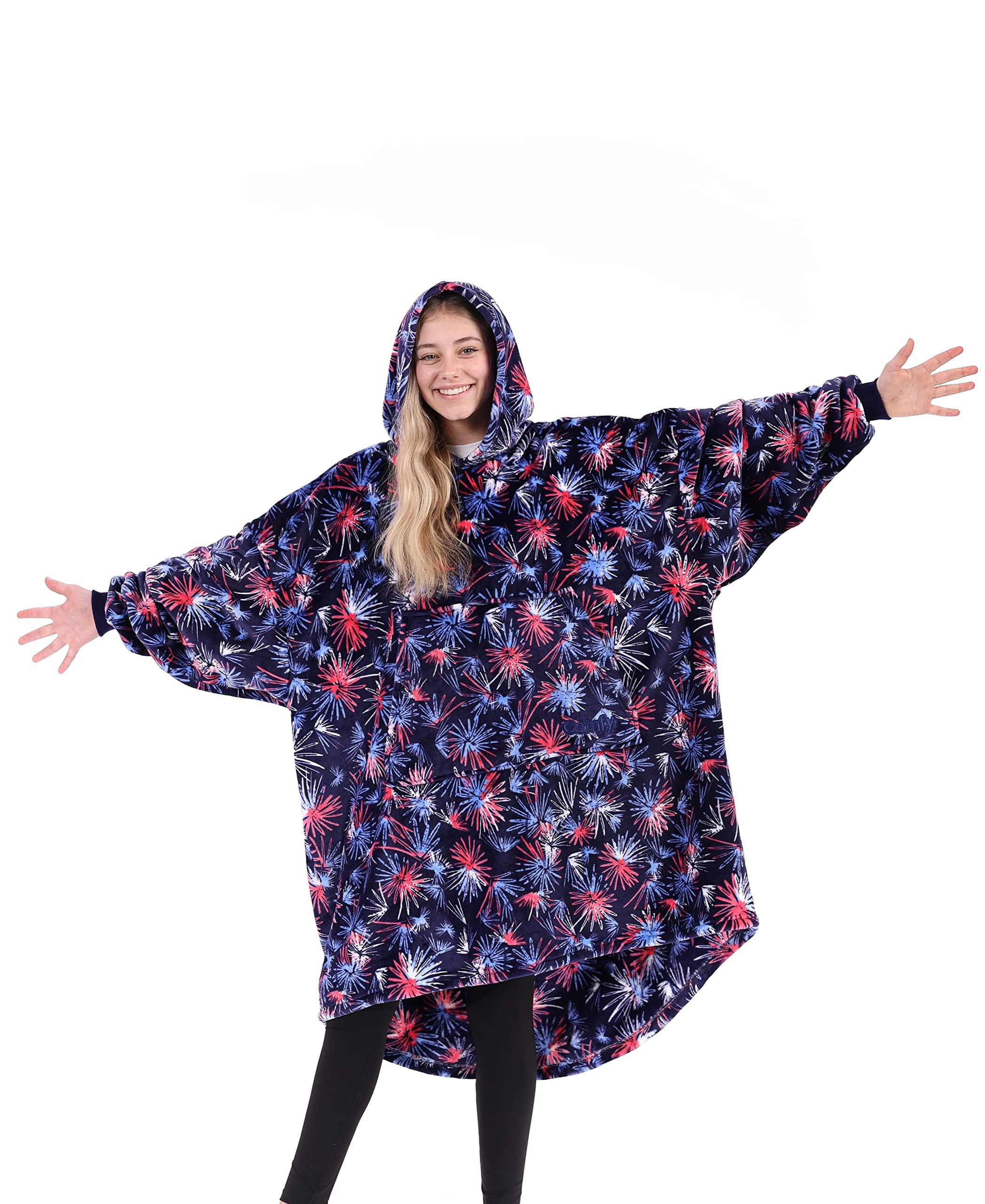 THE COMFY THE COMFY Dream | Lightweight Microfiber Fleece Wearable Blanket, Oversized Design with Hood from Shark Tank, Soft Oversized Pocket Blanket, Warm and Cozy Gifts