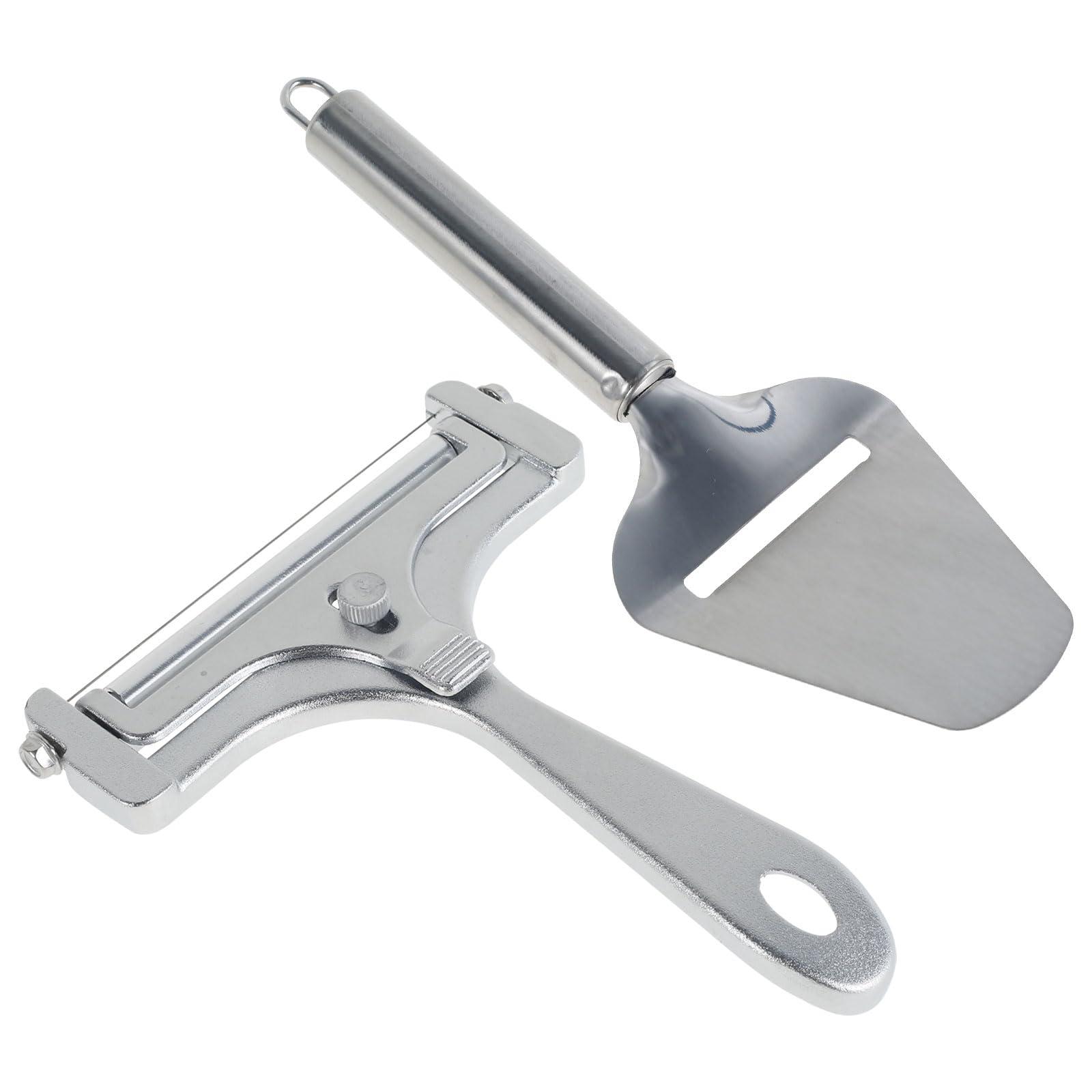 ZJRDYYK ZJRDYYK Wire Cheese Slicer Stainless Steel, Adjustable Cheese Slicer Handheld Cutter, Butter Cheese Slicer Cutter, Cheese Slicer Kit (Cheese Slicer + Cheese Shovel)