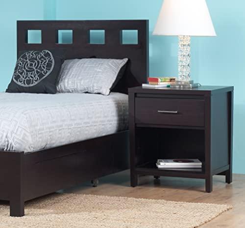 Modus Furniture Modus Furniture Solid Wood Nightstand, 1-Drawer, Nevis - Espresso