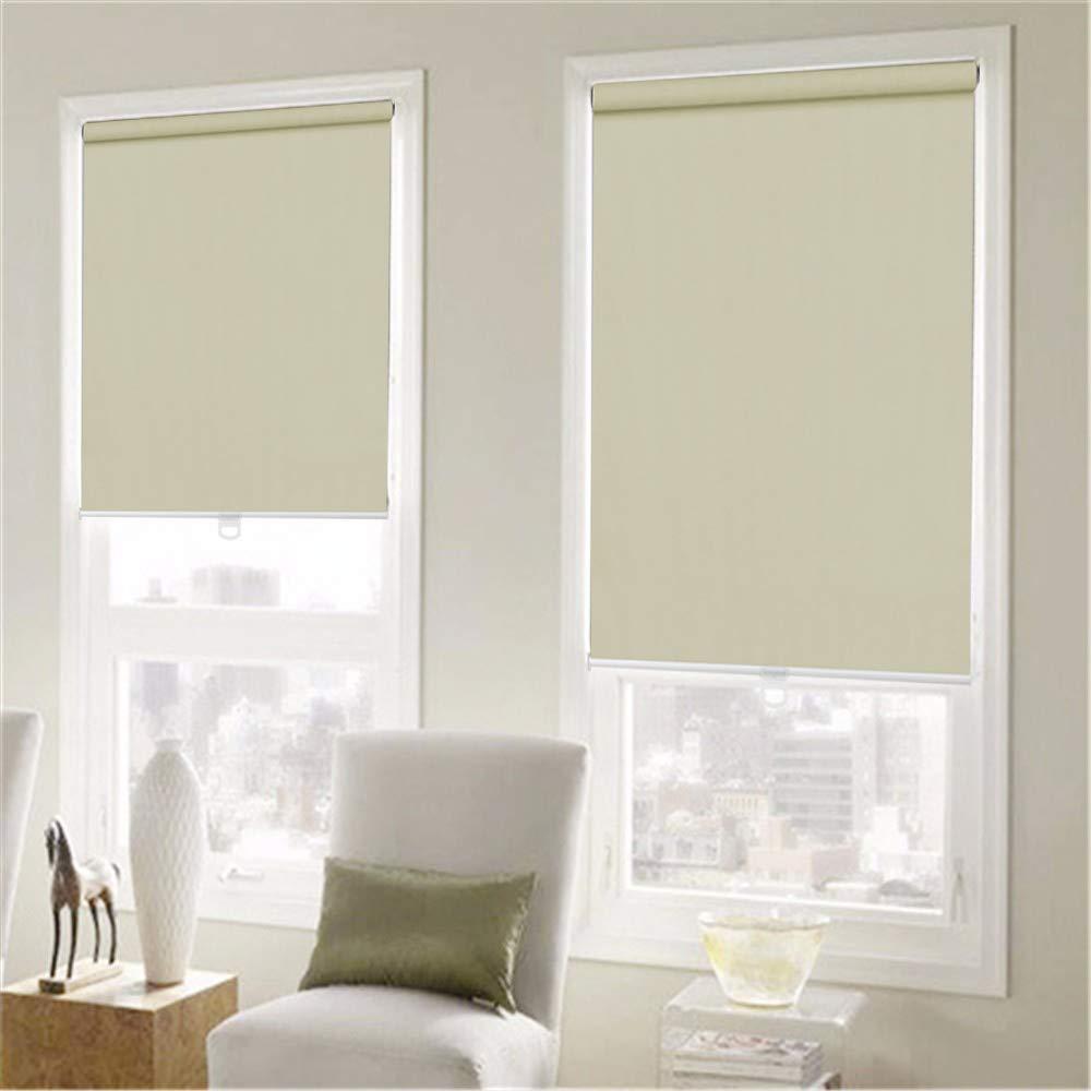 getopblinds Blackout Cordless Roller Blinds and Shades for Windows - Safety Spring Roller Shades - Cordless Privacy Room Darkening [White 100% Blackout,70 3/4" W x 76" H] - Custom Made